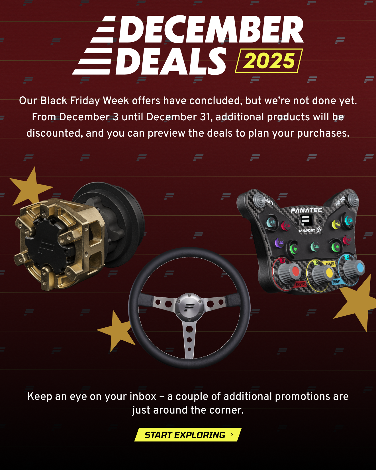 Offres Fanatec pour décembre
